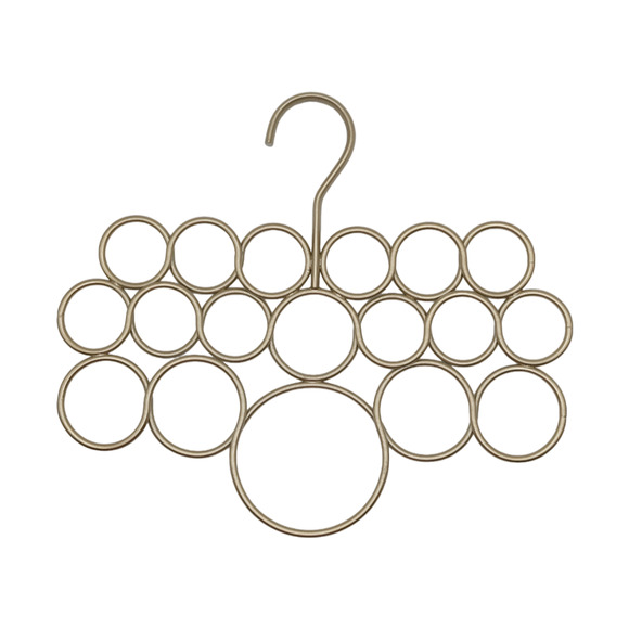 Axis Scarf Holder with 18 Rings iDesign Unisex for Scarves Ties Belts, Champagne - Picture 4 of 6